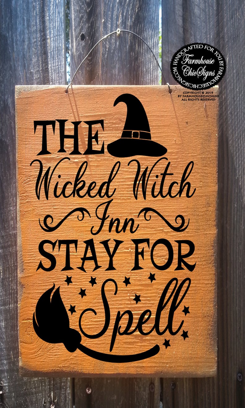Rustic Halloween Witch Sign