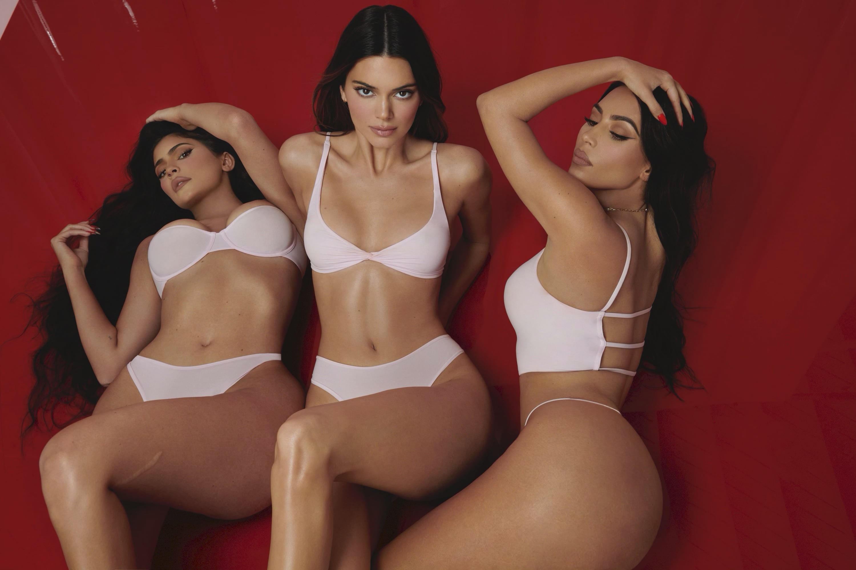Skims Fits Everybody Thong, Hot Damn, Kendall and Kylie Jenner Star in Kim  Kardashian's New Skims V-Day Campaign