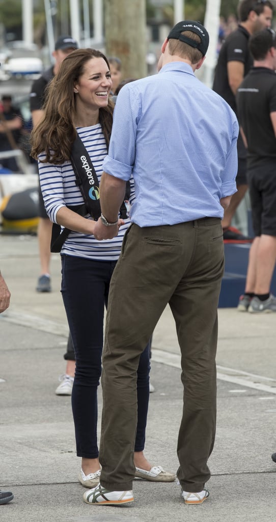 William joked with Kate in April 2014 after she beat him during two yacht races in New Zealand.