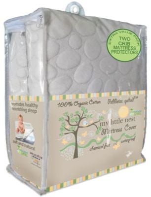 My Little Nest Pebbletex Waterproof Organic Cotton Crib Mattress Pad Covers