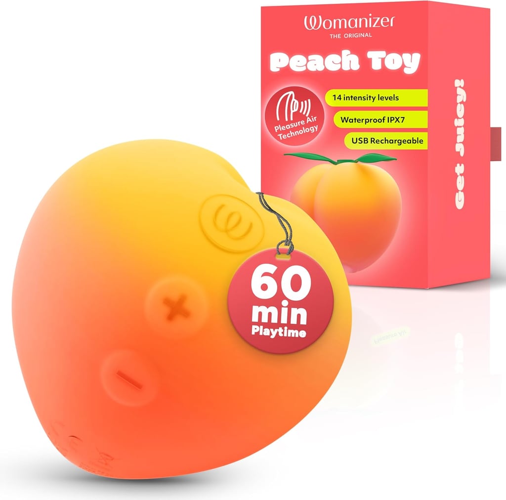 Womanizer Peach Sex Toy Clitoral Stimulator ($25, originally $30)
Forbidden fruit takes on a new meaning with this peach-inspired toy. Small but mighty, the 14 intensity levels can be used anywhere head to toe, from clitoral to nipple stimulation. The playful design is the perfect addition to your sexy fruit bowl.
