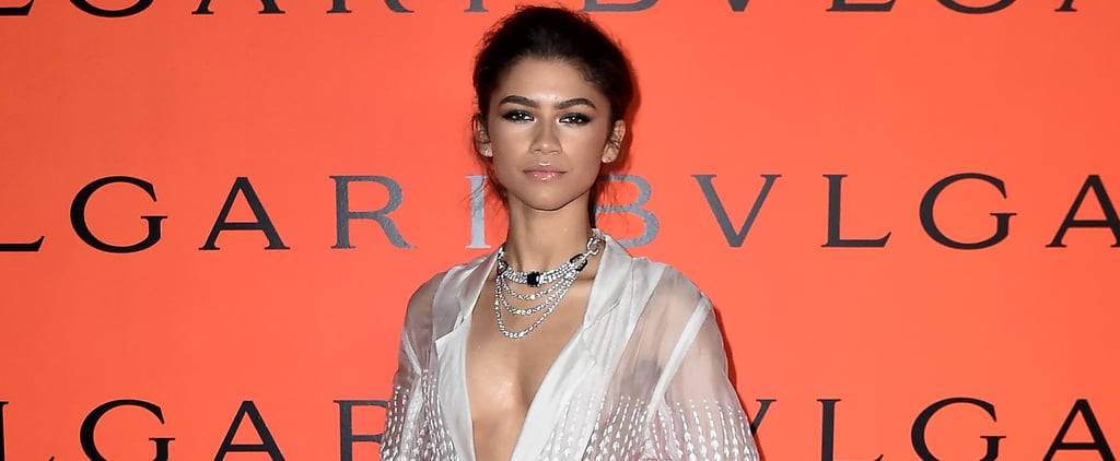 Zendaya's Rahul Mishra Sheer White Duster at Bulgari's Party