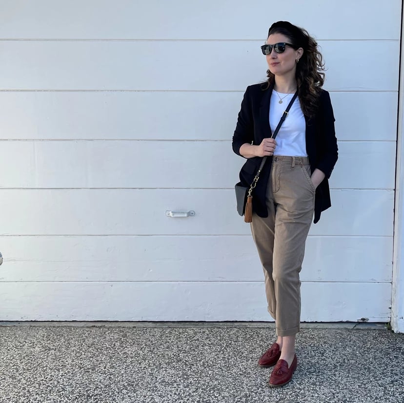 Navy Dress Pants with Navy Pants Smart Casual Fall Outfits For Women In  Their 30s (7 ideas & outfits)