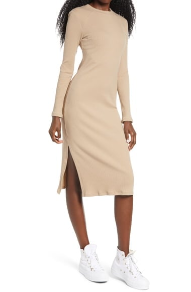 Ten Sixty Sherman Ribbed Long Sleeve Midi Dress