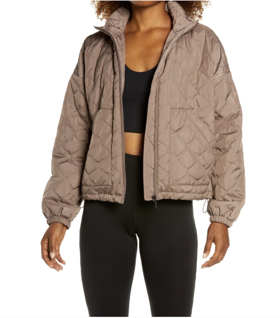A Weather-Proof Necessity: Zella Quilted Bomber Jacket