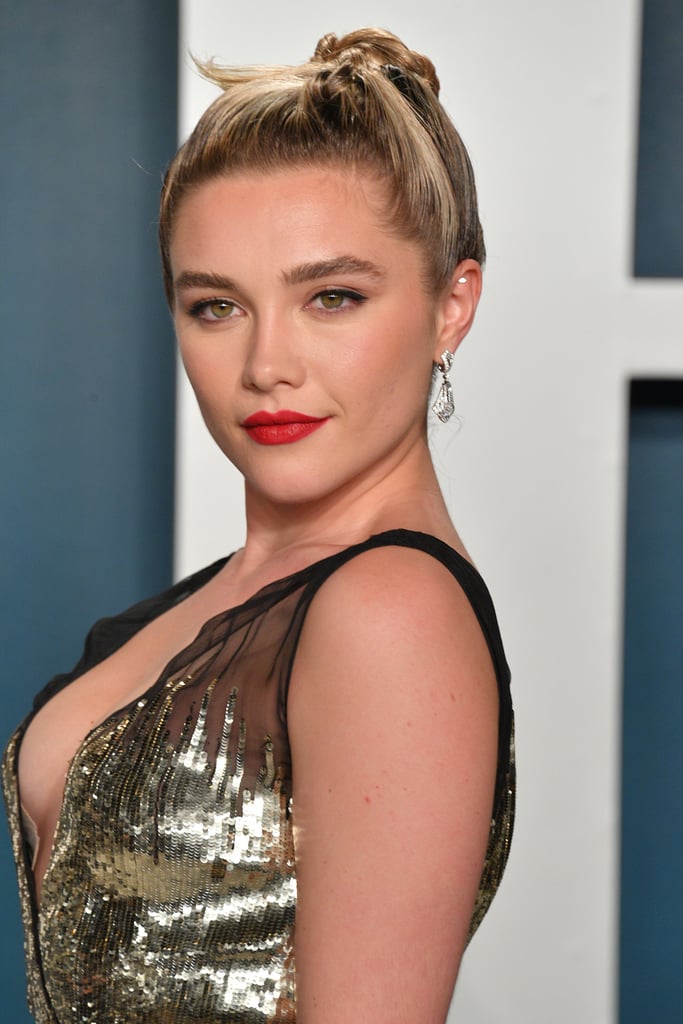 Florence Pugh's Gold Dress at the Oscars Afterparty 2020