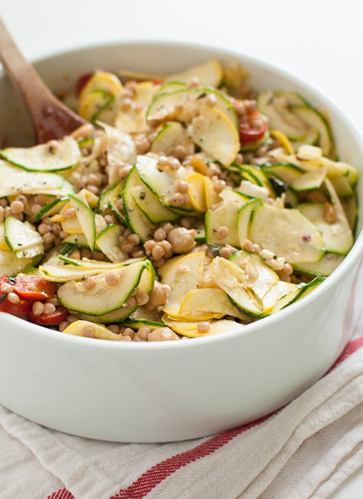 Mediterranean Pasta Salad With Squash Chickpeas And Feta These
