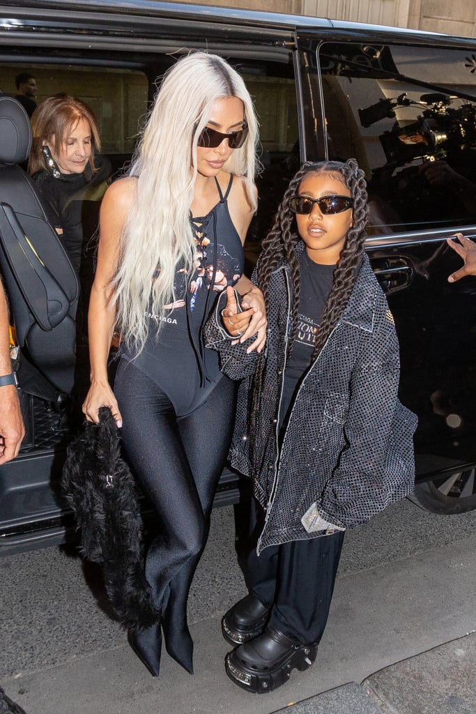 North West's Pastelle Jacket With Kim Kardashian in Paris | POPSUGAR ...