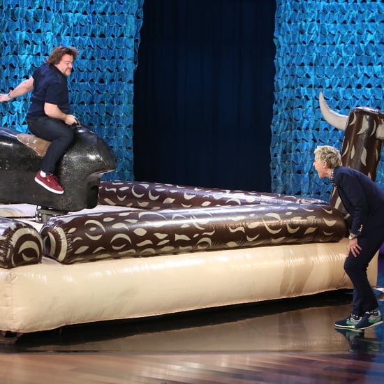 Jack Black Rides Mechanical Bull on Ellen DeGeneres Show