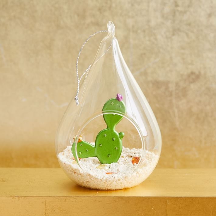 Glass Cactus Terrarium Ornament