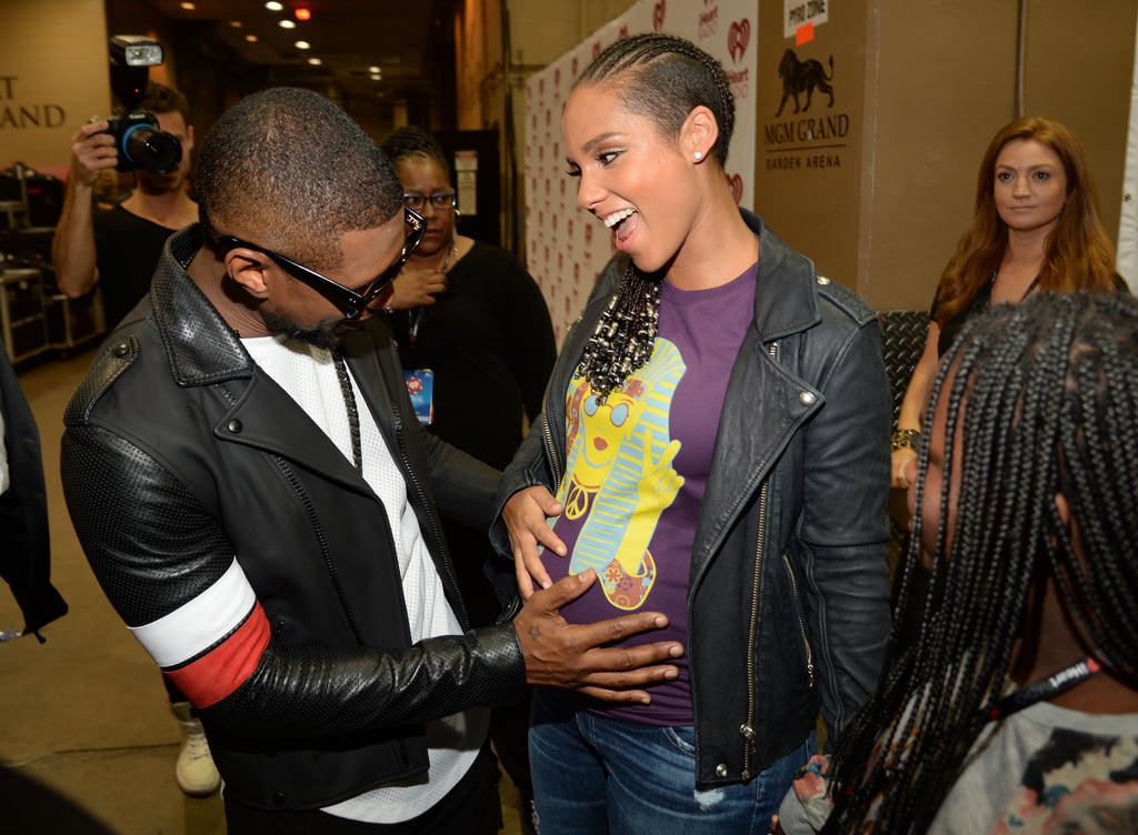 Usher was filled with excitement for a pregnant Alicia Keys.