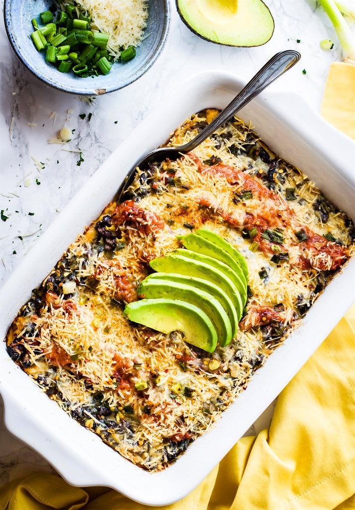 Vegetarian Black Bean Polenta Casserole