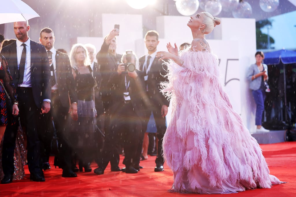 Lady Gaga Pink Valentino Dress at Venice Film Festival