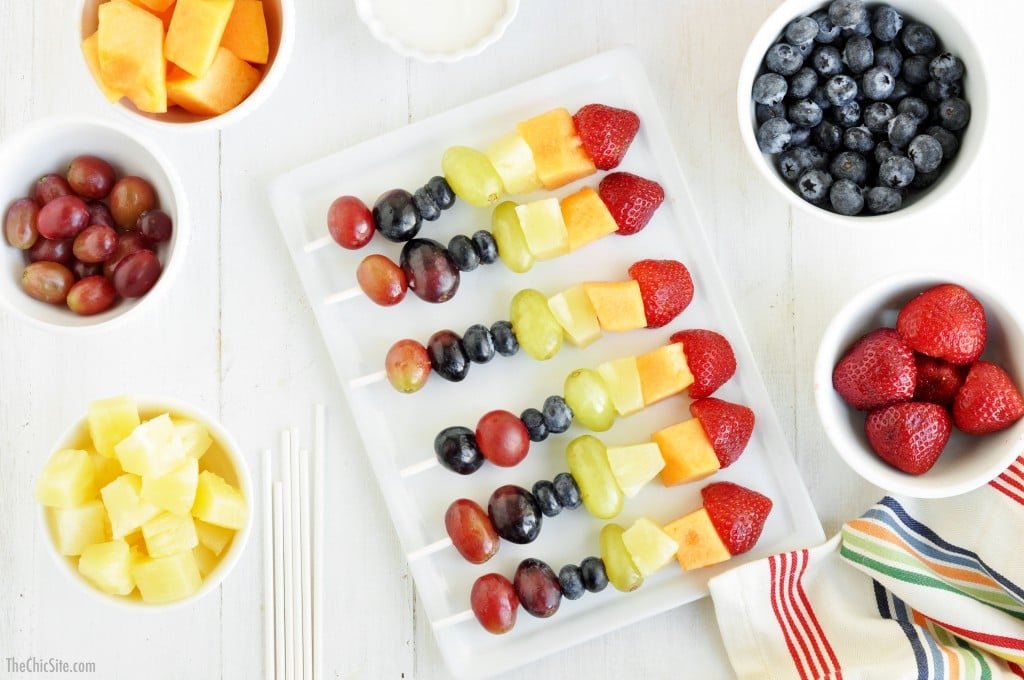 Rainbow Kid Kabobs With California Yogurt
