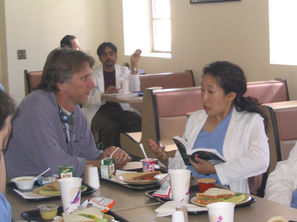 Director Peter Horton and Sandra Oh
