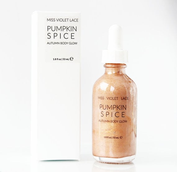 Before staying for a cozy movie night with your partner, enhance what's left of your Summer tan with this shimmery body lotion. It nourishes your skin with shea butter and sunflower seed oil. Expect your nose to be happy via warm notes of pumpkin, vanilla, maple sugar, hazelnut, and spice. 
Pumpkin Spice Shimmer Autumn Body Lotion ($22)