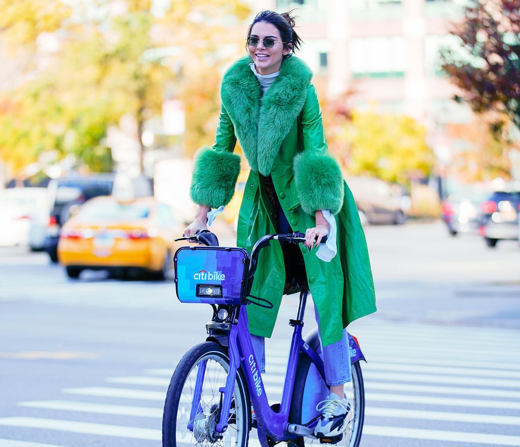 Kendall Jenner Green Coat on Her Birthday in NYC 2018 | POPSUGAR Fashion