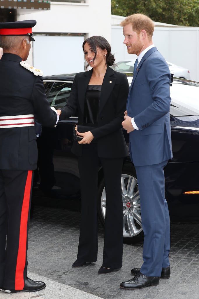 Meghan Markle in a Black Suit at WellChild Awards Sept. 2018