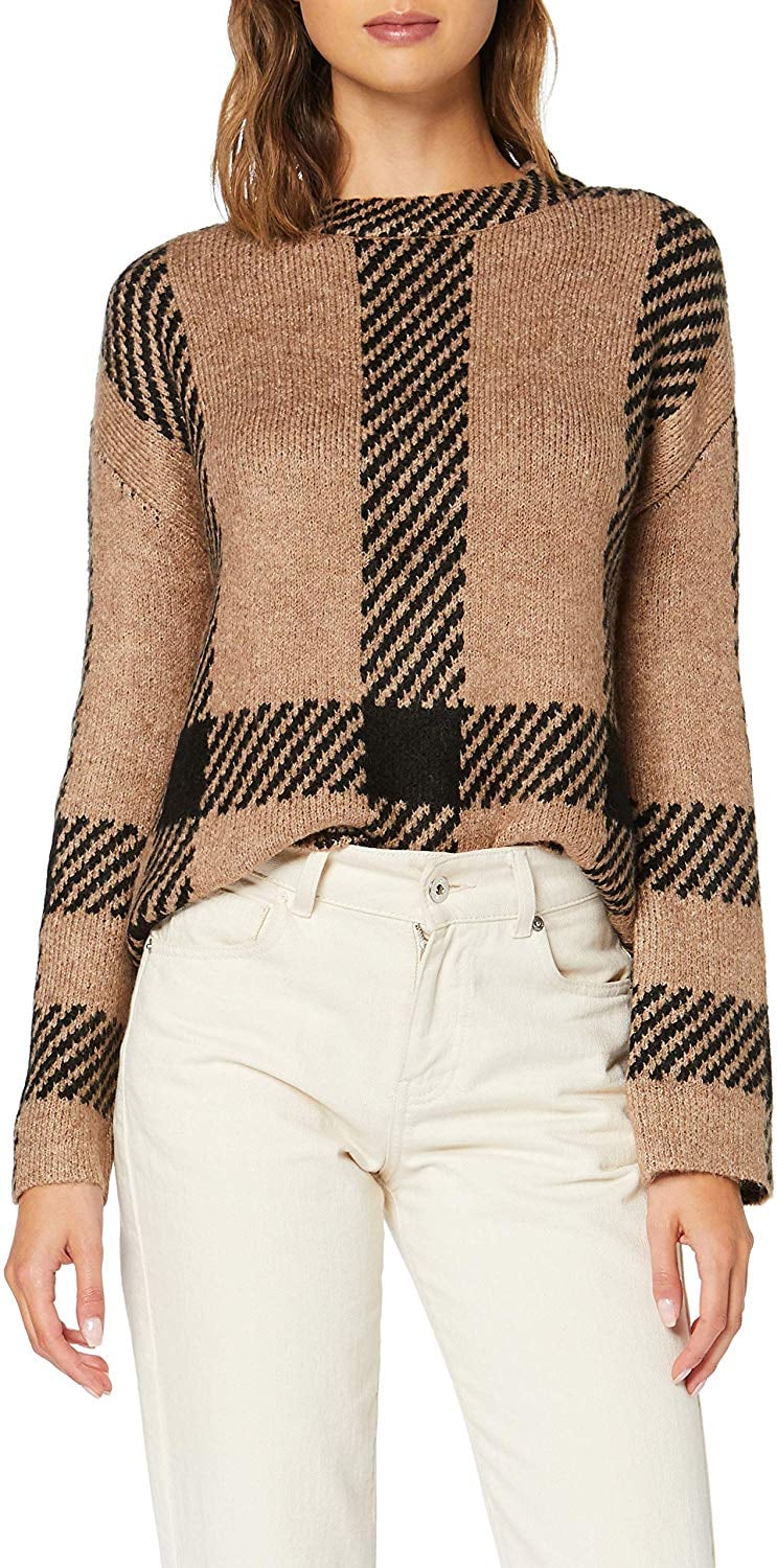 Find Loose-Fit Pattern Crewneck Sweater