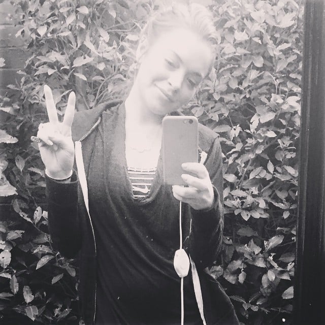 Lindsay Lohan took a break from working out to post a selfie. 
Source: Instagram user lindsaylohan
