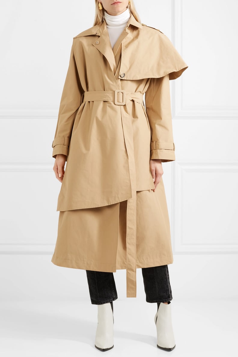 Awake Cape-Effect Cotton-Blend Trench Coat