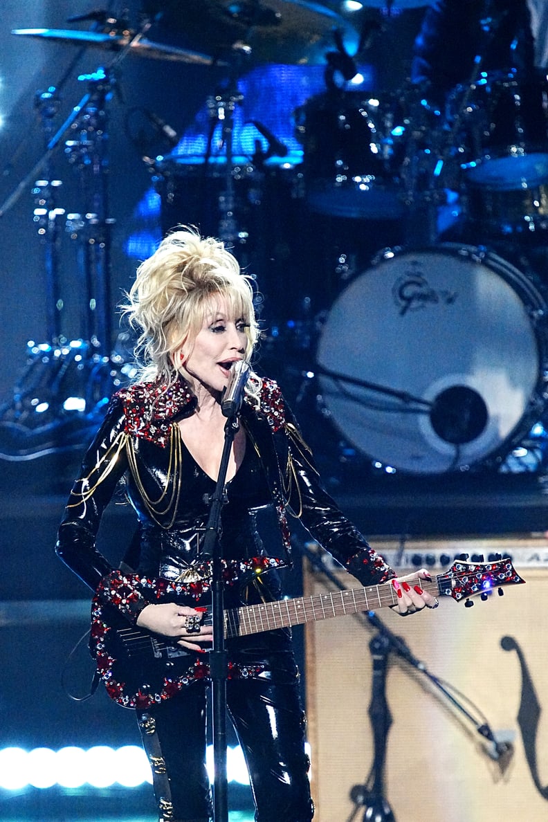Doll Parton at the 37th Annual Rock & Roll Hall of Fame