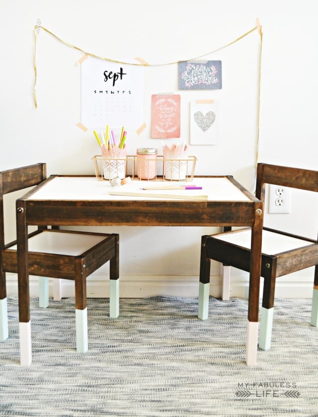 Jenn's two-step makeover completely transformed the Ikea table set into an expensive and custom-looking piece of furniture that perfectly suits her home's unique style.