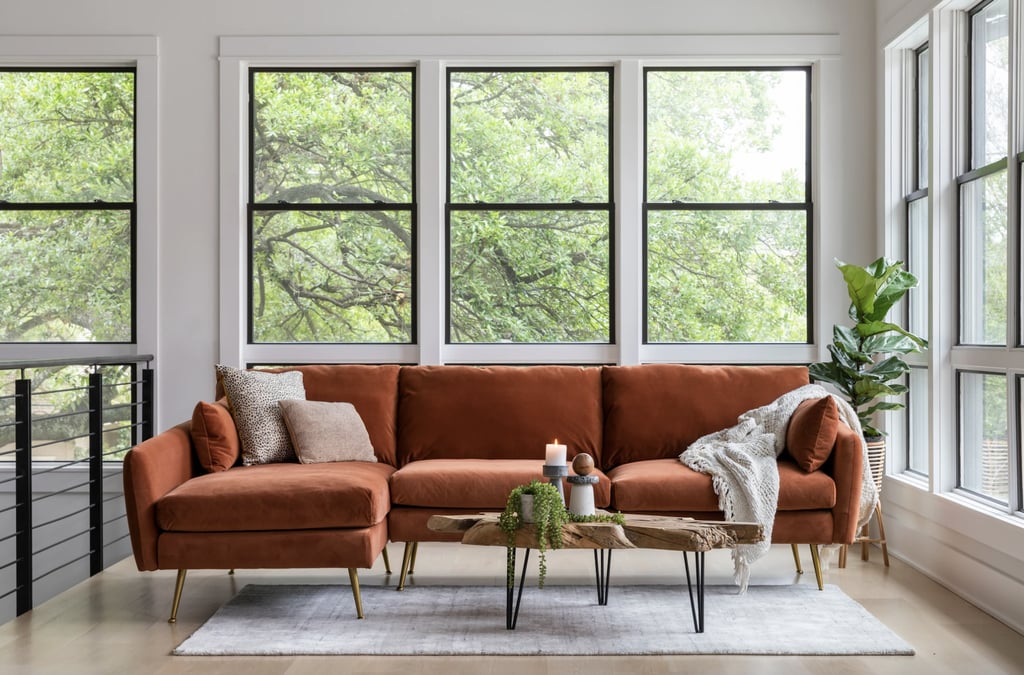 A Velvet Sectional: Albany Park Park Sectional Sofa