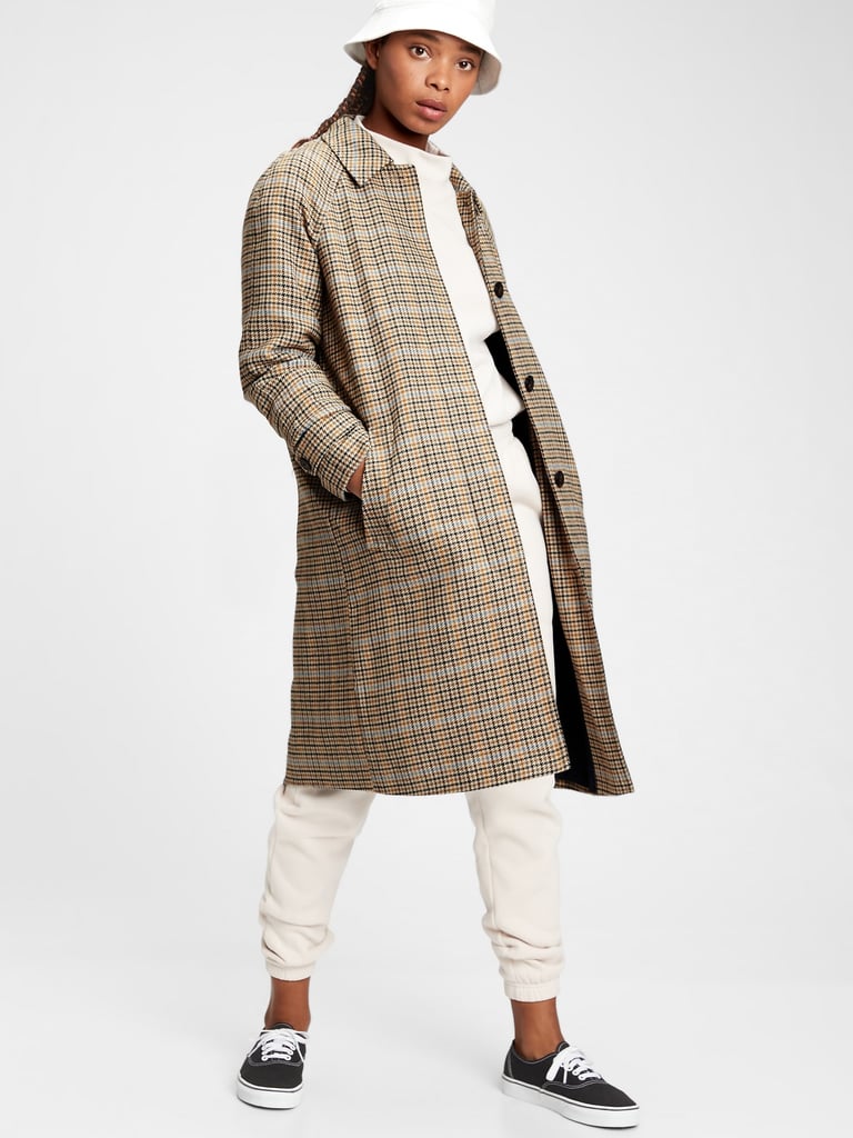 Gap Plaid Wool Coat