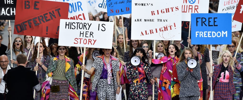 Chanel Spring 2015 Fashion Show Protest Pictures