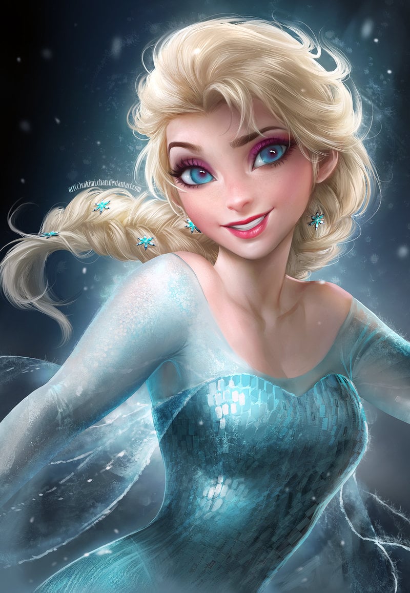 Elsa as a Digital Painting Frozen Princesses and Anna Get Artistic Makeovers | Love & Sex Photo 15