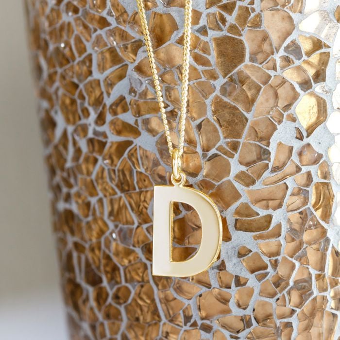 Christopher James of London 9ct Yellow Gold Block Initial Pendant