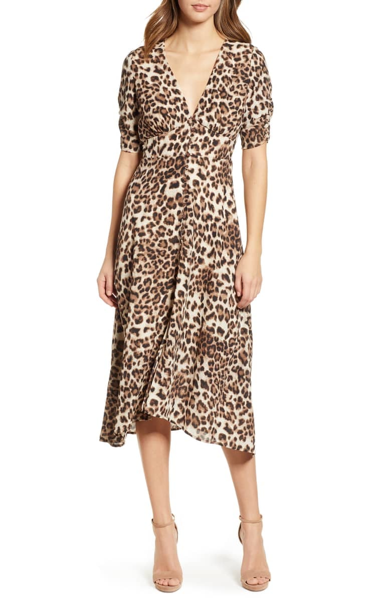 Astr the label button front midi dress on sale