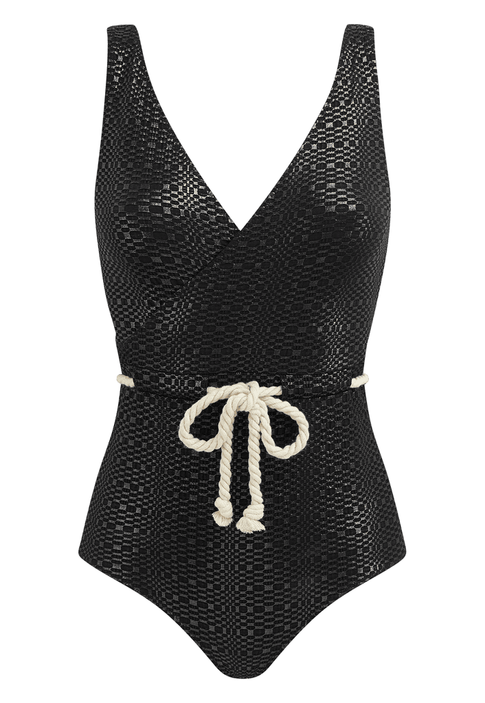 Lisa Marie Fernandez Yasmin Metallic Seersucker Maillot