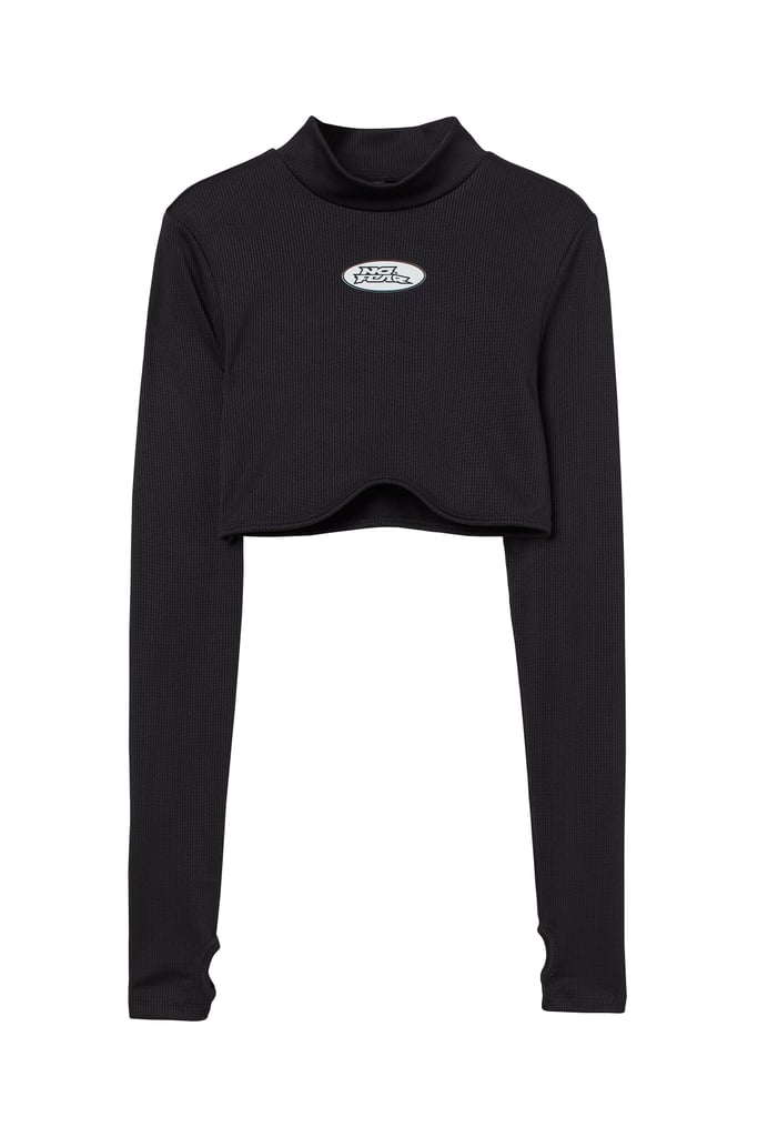 A Black Crop Top: No Fear x H&M Long-sleeved Crop Top