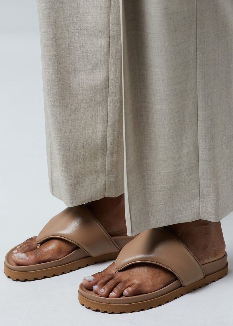 Gia x Pernille Padded Thong Sandals in Nude Brown