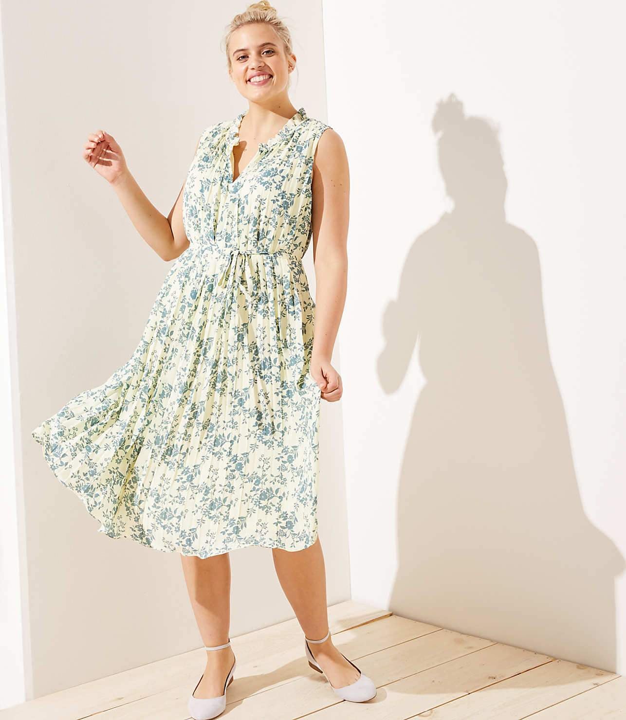 Ruffle neck clearance midi dress