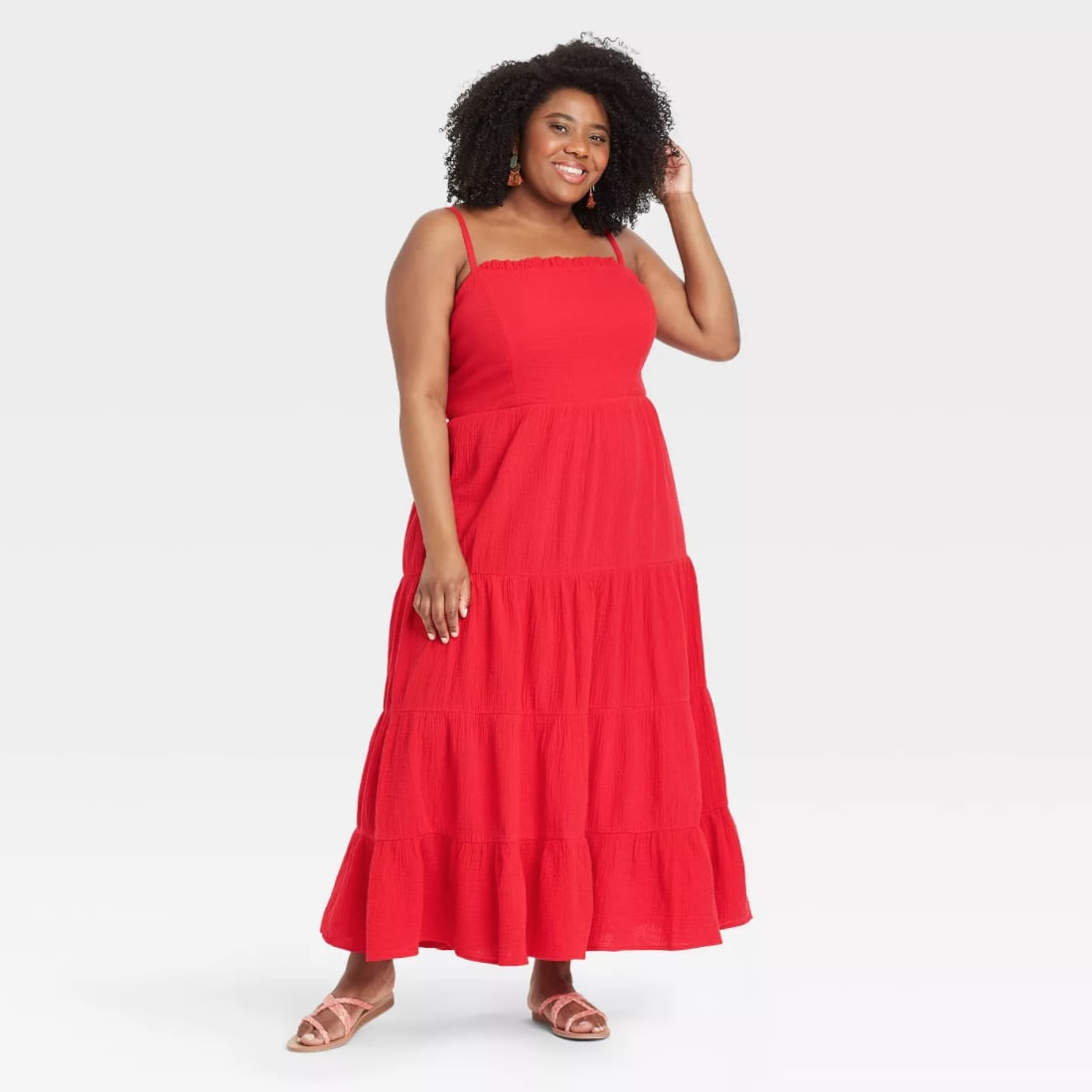 Knox Rose Sleeveless Tiered Dress in Red