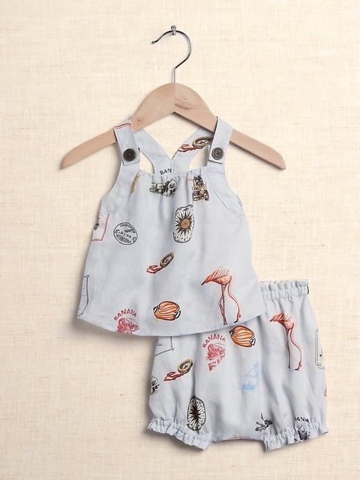 Baby Linen Top & Bubble Shorts Set