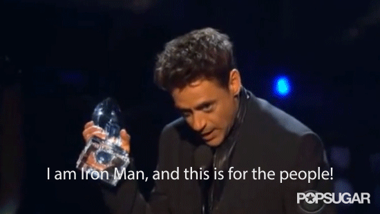 Robert Downey Jr. Pretends to Be Iron Man