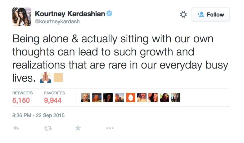 Kourtney Kardashian Tweets About Being Alone