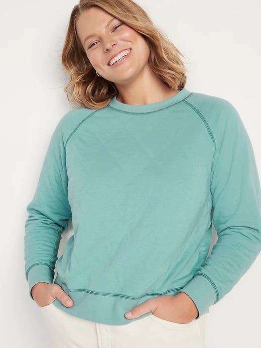 Old Navy Long-Sleeve Vintage Quilted Easy Sweatshirt