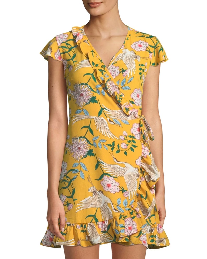 Free Generation Bird & Flower Print Wrap Dress