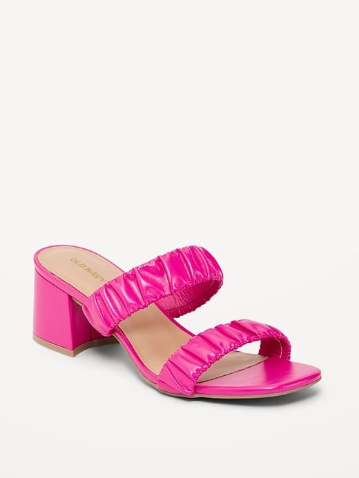 Old Navy Faux-Leather Strappy Block-Heel Mule Sandals