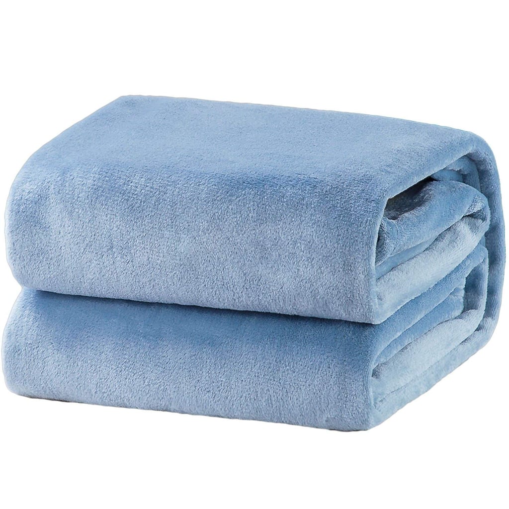 Bedsure Flannel Fleece Luxury Blanket in Washed Blue (18