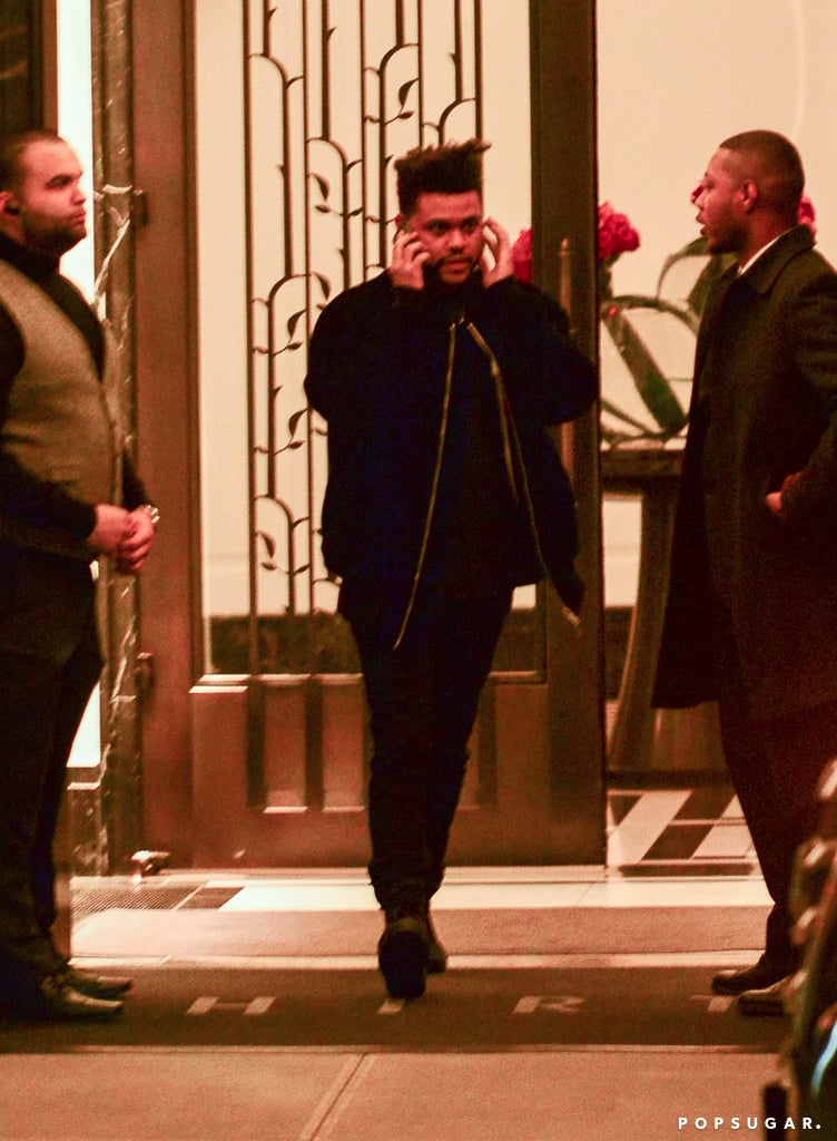 The Weeknd Leaving Bella Hadid's NYC Apartment November 2017
