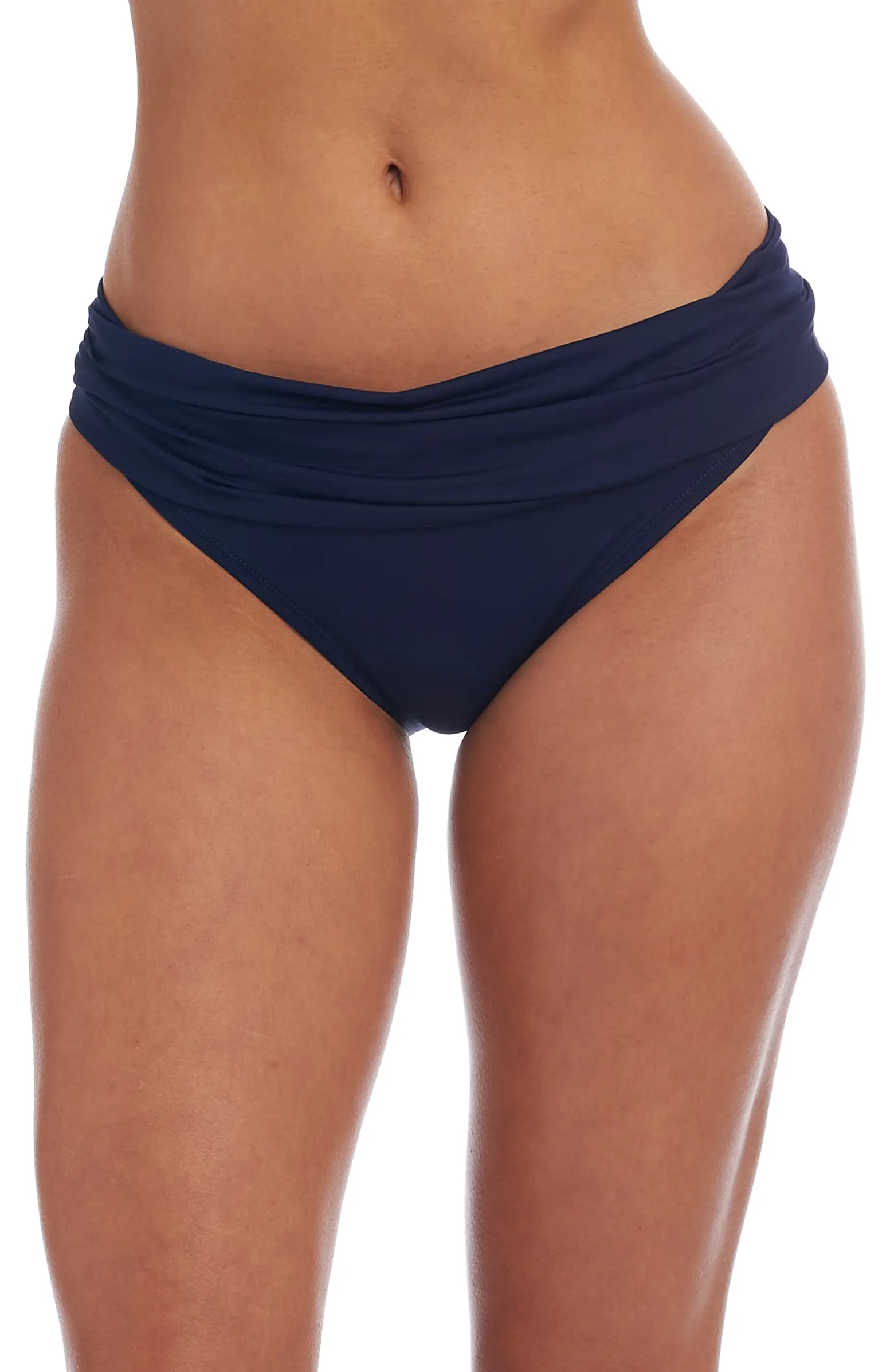 Women's Low-Rise Scoop Front High Leg Cheeky Bikini Bottom - Wild Fable™  Blue XXS