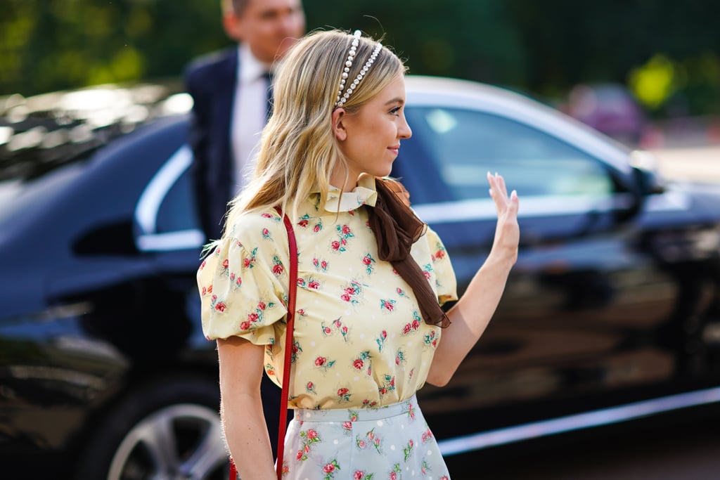 Sydney Sweeney Floral Dress at Miu Miu Show in Paris