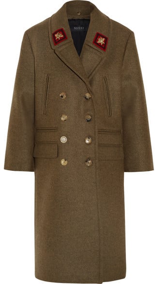 Gucci Double-Breasted Appliquéd Wool Coat ($4,300)