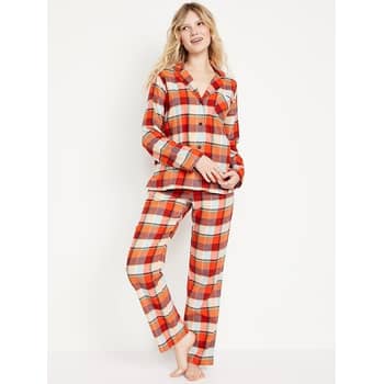 Women's Fair Isle Bear Flannel Pajama Set